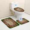 Mattor 3st/set badrum badmatta set toalettmattor flanell antislip dusch hem lock täcker rum mattan golvdroppar