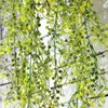 Dekorativa blommor kransar konstgjorda växt vinstockar vägg hängande rotting lämnar grenar trädgård blad dekoration hem grön silk murgröna falska plas