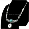 Pendant Necklaces Noosa Chunks Snap Statement Ethnic Turquoise Stone Pearl Beads Necklace Jewelry Diy 18Mm Ginger Button Dhseller2010 Dhzko