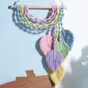 Macrame de folhas pendura de parede boho sala decoração de casa tecido estético tapeçaria viva decoração de casamento 220720