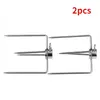 2pcs Picnic Charcoal BBQ Fork 10cm 4 Ed Grilled Beef Kebab Kebab Poulet Drumstick Dinke Barbecue rôti accessoires 2 220510