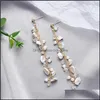 Brincos de lustres de candelabro de jóias Hongye Women Women Women Natural Freshwater Pearls Gold/Sier Color Lon Dh6js