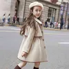 2021 Inverno adolescente meninas de jaquetas longas para crianças pequenas roupas de roupas para crianças casuais Casual Warm Wood Trenchcoat Roupfits 13 14 J220718
