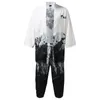 Erkeklerin izleri erkek kentsel eğlence rahatlamalı antika dijital baskı Kimono cassock hırka gömlek pantolon takım elbise Suite slim fitmen's
