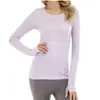 T-Shirt de Sport à manches longues pour femmes, vêtements de Yoga, séchage rapide, tissu en Nylon à haute élasticité, HQ6E, LU-088