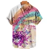 T-shirts pour hommes Chemises de musique pour hommes hawaïens pour hommes Vêtements Mode 3d Imprimé Note Tops Tee Shirt Casual Blouses surdimensionnées CamisaMen's