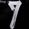 Chains Fashion Jewelry Long Tassel Pendant Necklace Lady Crystal Wedding Party GiftChains