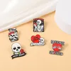 Punk squelette émail broche broche gothique vêtements mort à l'intérieur revers fleur crâne bijoux personnalisés sac à dos chapeau Badges amis cadeau