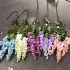 Dekorativa blommor kransar 5st Silk Wisteria Flower Vine Artificial Hortangea Branches 43.3 "För bröllopshem Floral dekorationdecor