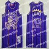 New Vintage Men Throwback jersey Vince 15 Carter Tracy 1 McGrady Basketball Jerseys Mitchell Ness Stitched Purple White Retro Shirts