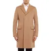 Men's Wool & Blends Fashion Long Trench Coat Single Breasted Winter Overcoat Casual Solid Men Black/Camel Men1 T220810