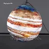 Hanging LED Inflatable Planet Solar System Balloon Lighting Ball Air Blow Up Printing Sphere For Venue Ceiling Decoration