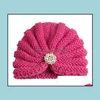 Fashion Winter Baby Girl Hats With Pearls Candy Color Knit Newborn Beanie Hat Fotografia Cap Accessories Turban 12 Colors Drop Delivery 2021