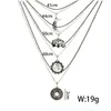 Подвесные ожерелья Boho 3d Elephant Moon Collece for Women Silver Color Многослойные полумесяцы металлические украшения 4498pendendence sidn22