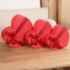 Florist Hat Boxes Red Heart Shaped Candy Set of 3 Gift Box Packaging for Gifts Christmas Flowers Living Vase 220427