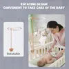 Baby Wooden Bed Bell Bracket Cartoon Bear Crib Stand Mobile Hanging Rattles Toy Holder Arm Decoration 220428