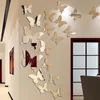 12st Lot 3D Butterfly Mirror Wall Sticker Decal Art Löstbar bröllopsdekoration Kidsrum 220716