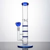 Narghilè alti da 10 pollici Bong spessi Tubi d'acqua in vetro inebriante Tripla pipa a nido d'ape Verde ambra blu Bong colorato Olio Dab Rigs con ciotola