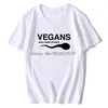 Men's T-Shirts Funny Vegans Also Need Protein Slogan Letter T Shirts Men Print White 3D Vegetable Vegetarianism Harajuku T-shirtMen's