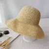 Szerokie grzbiet kapelusze kobiety lato duże składane słoneczne ręcznie robione szydełkowane słomkowe kapelusz plażowy Kobieta AD424wide Wend22