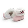Bottes d'automne pour bébés filles de 0 à 18 mois, chaussures à couronne, semelle de berceau souple, bottes chaudes d'automne et d'hiver