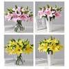 Dekoratif çiçek çelenk moda simülasyon zambak yapay bitkiler ev oturma odası dekorasyon çiçek aranjman düğün sahne düzeni p