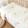 Blankets & Swaddling Pure Cotton Baby Winter Quilt Cherry Bear Embroidered Infant Kids Thicken Bed Cot Crib Blanket Cover Kindergarten Beddi