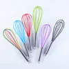 Colorful Silicone Kitchen Whisk Non-Slip Easy to Clean Egg Beater Milk Frother Kitchen Stainless Steel Utensil specialty Tool