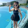 Enfants Tulle maillot de bain une pièce doux bébé fille mignonne petite princesse dentelle gaze tutu jupe maillot de bain à séchage rapide INS enfants maillots de bain avec chapeau S2050