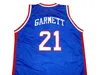 Sjzl98 21 KEVIN GARNETT McDONALD ALL AMERICAN bule weiß Basketballtrikot Retro-Retro-Stickerei Passen Sie jede Größe und jeden Namen an