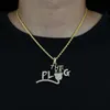 Chains Iced Out Bling 5A Cubic Zirconia Gold Silver Color Letter Pendant Initial Necklaces For Men Boy Hip Hop Rope Chain Punk JewelryChains