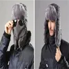 Motorcycle Helmets Mens Women Unisex Bomber Hats Ski Hat Winter Men Warm Russian Ushanka With Earflap Face Mask Breathable Detachable