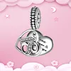 Ciondoli con ciondolo in argento sterling 925 per Pandora Scatola originale Nuovi numeri arabi Ciondoli con perline europee Bracciale Collana creazione di gioielli