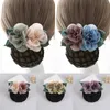 Pinces à cheveux avec ruban en forme de fleur pour femmes, bandeau en cristal, filet à chignon, nœud Snood, accessoires pour cheveux de mariage