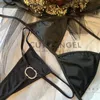 Sexy Thong Women Swimwear Классическая буква бриллиантовые бикини набор летних пляжного дизайнера личности дизайнера личности