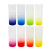 US Warehouse 3oz Gradient Rainbow Colorful Bottom Frosted Sublimation Shot Glass Water Bottle Sublimation Cup Tumbler Z11