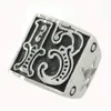 Fanssteel roestvrijstalen vintage heren of Wemens Jewelry Signet Lucky Evil 13 Cutout Star Biker Ring Number Ring 10W333136