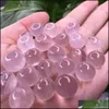 20 stuks / partij mooi klein formaat natuurlijke rock rose quartz stenen kristallen bol bol genezing business gift drop levering 2021 kralen kunst ambachten