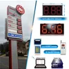 Wasserdichtes 12-Zoll-LED-Ölpreisschild für den Außenbereich, einzelnes rotes digitales 8,88-Format-Display für Tankstellen