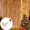 LED Outdoor Solar Lamp String Light Garland Gordijn Kerstdecoraties Straatjaar Decor bruiloft decoratie 220408