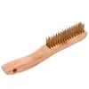 High Quality Copper Wire/ Steel Wire Cleaning Brush with Wooden Handle Rust Multifunction Brushes