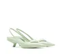 elegante damesschoenen hakken luxe driehoekige logo's geborsteld leer slingback pumps voor schoenen dames hoge hakken feest trouwjurk vintage sandaal