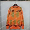 22ss hommes femmes designer chandails ananas Jacquard CHANSONS décontracté ras du cou à manches longues hommes haut sauvage orange S-2XL