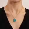 ペンダントネックレス天然石のネックレス不規則な青いクラスターQuartz Crystal Pendulum Charm Clavicle Chain Women reiki Healing Jewelrypen