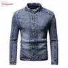 Siteweie Корейский модный пиджак мужчины падение зима утолщение теплый бархатный джинсовая куртка мужская одежда открытый молния джинсы пальто G482 201127
