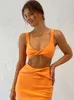 WannaThis Two Piece Set Women Summer Ankle-Length Skirts Women Crop Top Sexy Party Outfit Elegant Solid Hollow Out Skirts Sets 220624