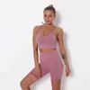 Sömlös yoga set kvinnor kläder bit sport bh hög midja shorts leggings träning aktiv outfit fitness gym sets wear j220706