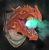 Dragon Legends Prop 3D مثبتة على الديناصورات الخفيفة جدار الفن النحت تمثال تمثال المنزل ديكور غرفة الهالوين دخن 220704