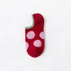 Socks & Hosiery Women Big Polka Dots Short Ankle Summer Retro Fashion Thin Invisible Sock Slippers Patchwork Breathable Low Cut Boat SocksSo