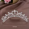 Kopfbedeckungen, elegante Prinzessinnenkrone für Braut-Tiara, voller Kristall, Blumen, Hochzeit, Show, Party, weibliches glänzendes Haar, Schmuck, Zubehör. Kopfbedeckungen